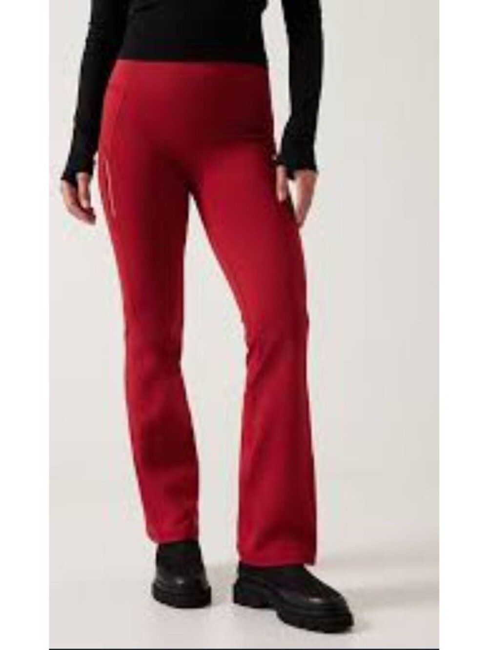 Athleta Ranier Bootcut Pants Red High Rise Flare Yoga size 1X Cold Weather